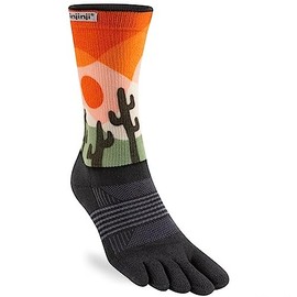 Injinji ARTIST DESIGNED WOMEN'S MINI CREW SUNRISE Toe Socks XS/S, black