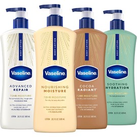 Vaseline- Loción corporal de cuidado intensivo para mujeres y hombres: set de loción ultrahidratante para piel seca, hidratante calmante
