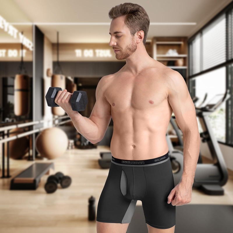 IGOLUMON Mens Underwear Boxers 6 Pack Bamboo Rayon Breathable Soft