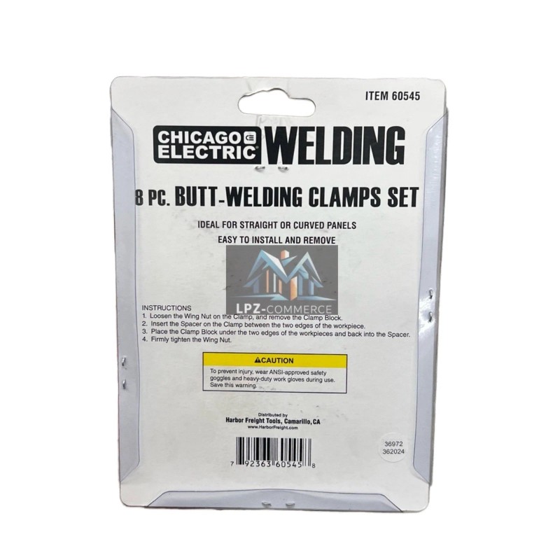 Chicago Electric .8pc butt welding Clamp Set
