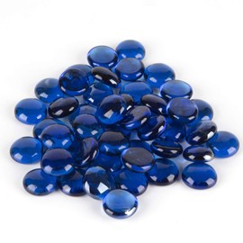 WGV Flat Marbles, Pebbles, Glass Gems for Vase Fillers, Party Table Scatter, Wedding, Decoration, Landscaping, Aquarium Decor, Crystal Rocks, Blue (5 Pounds, Approx 500 pcs)