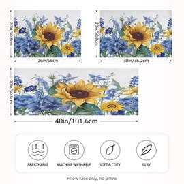 Zhirexin Sunflower Butterfly Satin Pillowcase, Smooth and Cool Silk Pillow Case, Soft and Breathable Envelope Closure Silk Pillowcase for Hair and Skin,King Size 20 x 40in