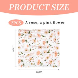 2 Piece Double Layer Cotton Gauze Swaddle Wrap Muslin Blanket Baby Wrap Muslin Cloth for Baby Girls Extra Large Baby Muslin Swaddle Muslin Wrap