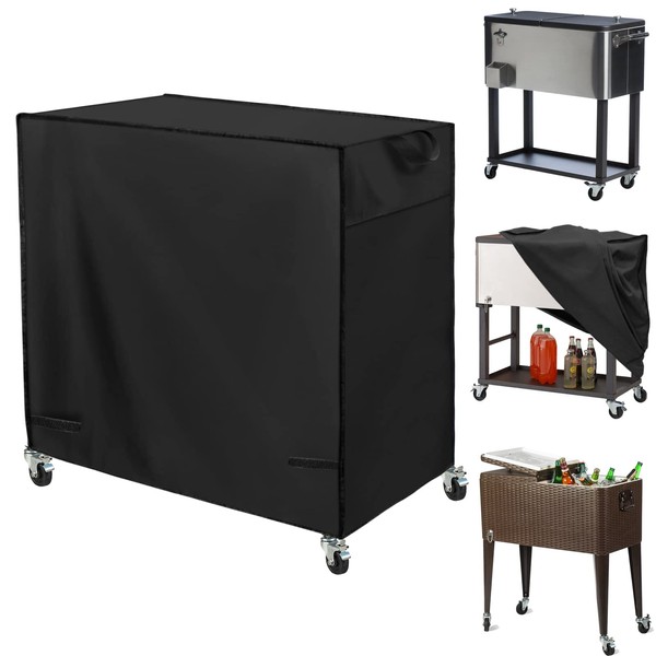 Patio Cooler Cart Cover, Fits for Most 80 Quart Rolling