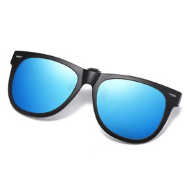 FF FRAZALA Clip-on Sunglasses, Polarized Sunglasses, For Wearing Glasses, Clip-On, Front Apart, Clip-on Sangra, Flip-up Type, UV Protection, For Outdoor Activities, Unisex, blue