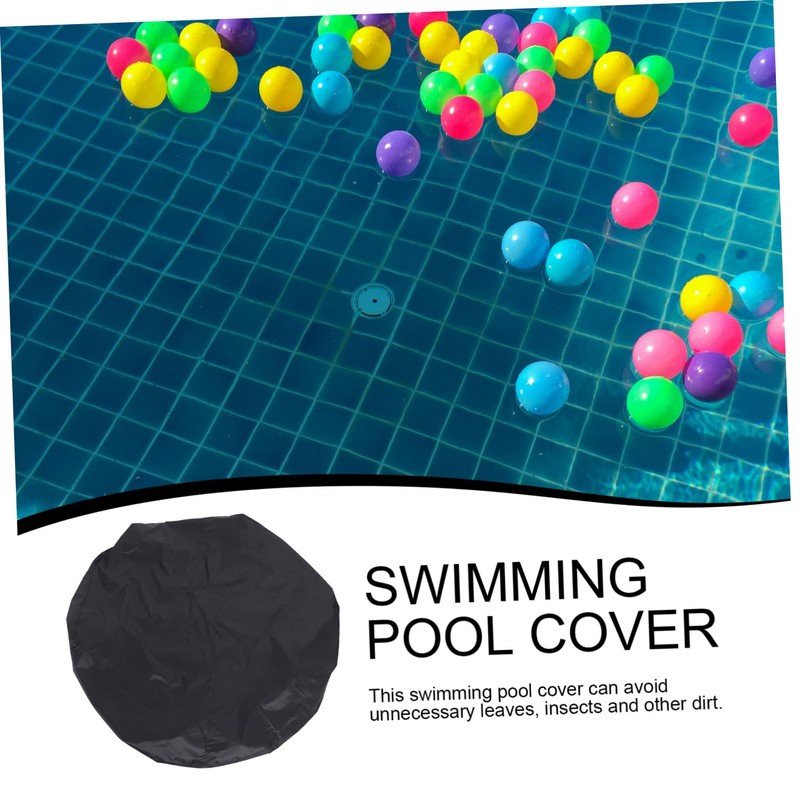 BESPORTBLE Outdoor Folding Round Pool Cover Durable Oxford Fabric Black