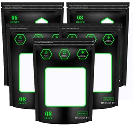 1/2 LB Storage Terp Bags 8oz 58%-62% 2-Way Humidity Control Packs, Reusable Heat Sealable standup Bags for Seal Storage & Curing & Lock (10)