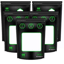 1/2 LB Storage Terp Bags 8oz 58%-62% 2-Way Humidity Control Packs, Reusable Heat Sealable standup Bags for Seal Storage & Curing & Lock (10)