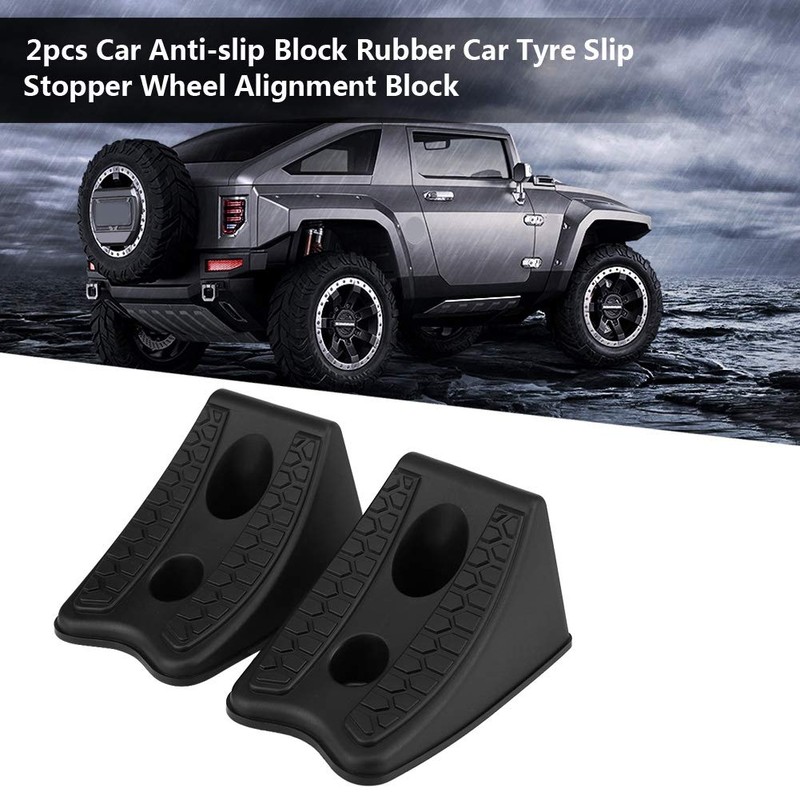 Wheel stopper, 2 pieces, car anti-slip rubber tyres, non-slip stopper,