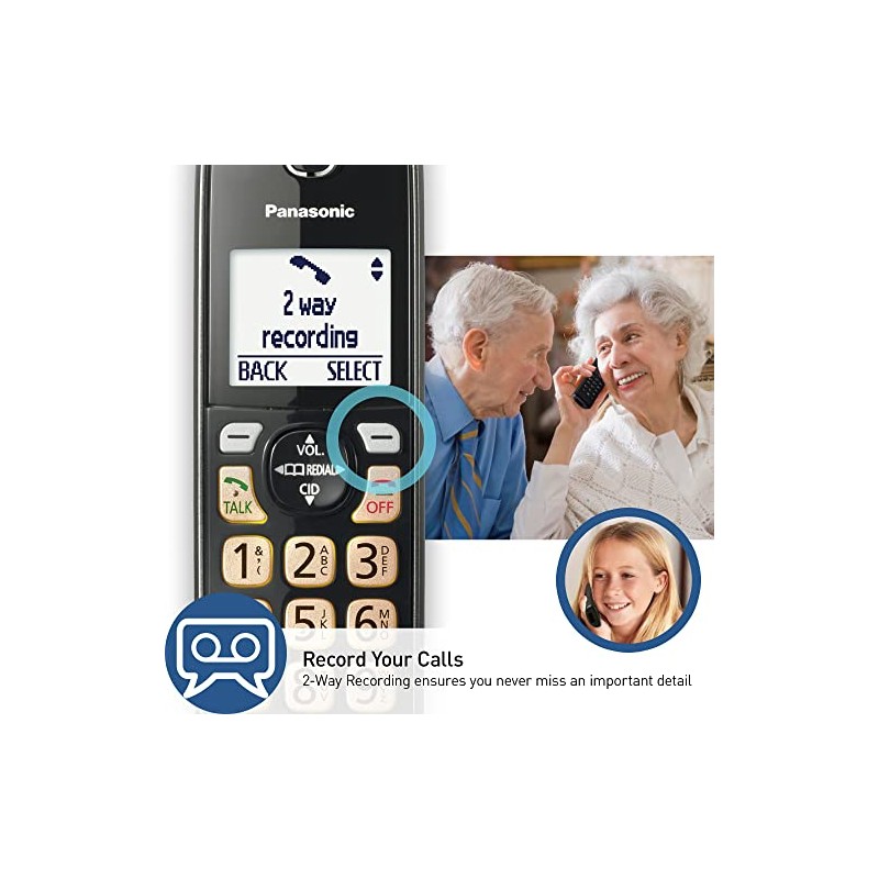 Panasonic Cordless Phone with Answering Machine, Advanced Call Block, Bilingual
