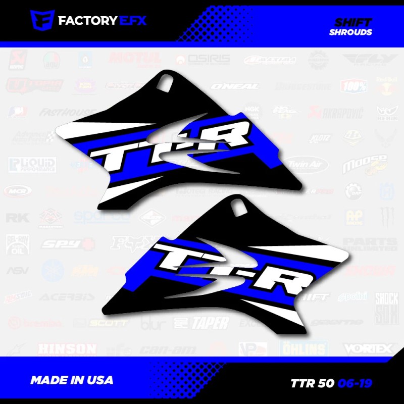 Factory EFX Blue & White Blk Shift Racing Graphics Kit