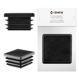 EMFA Lamellar Plug for Square Tube, 120 x 120 mm, Black, 1 Piece Pipe Plug, 120 x 120 Square Tube, Plastic, Square, 12 x 12 cm, Plug Cover, Pipes, Pipe Cover for Moulded Pipe, End Cap