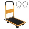 LEADALLWAY Foldable Push Cart Platform Cart 330lbs Capacity 4 Wheels