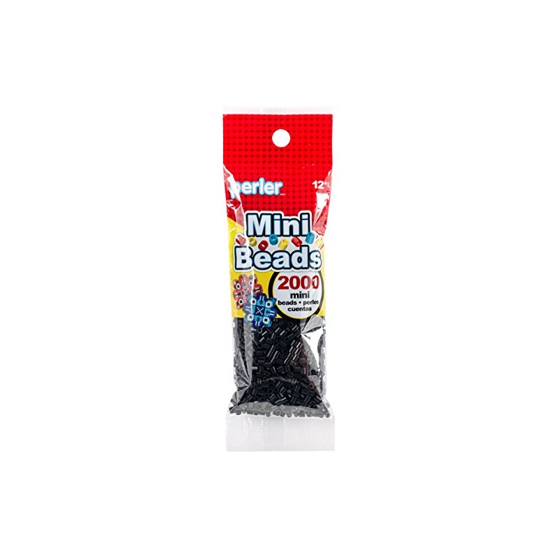 Perler Black Mini Beads for Kids Crafts, 2000 pcs