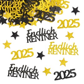 Ca. 120 Stück Endlich RENTNER Deko Konfetti, Ruhestand Tischdeko Partyzubehör Kinder Streudeko zum Beginn der Rente Geschenk für Männer Frauen Abschiedsfeier Pensionierung Party Dekoration