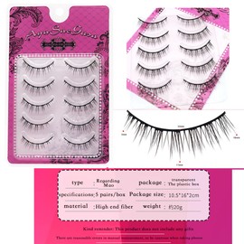 5 Pairs Eyelash Set - Natural Volume Effect Eyelashes (Black)