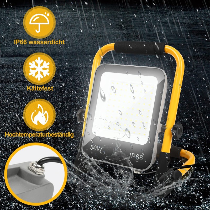 Joparri LED Construction Spotlight, 50 W 5100 LM Work Light,