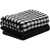 2 Pack Kitchen Towel Cotton Terry Tea Towels Black/White Monocheck