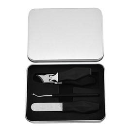 Nagelknipser Set für Dicke Zehennägel – 3-teiliges Set mit Abgeschrägtem Schnabel, Scharfe Nagelschere für Fußnägel, Eingewachsene Nägel und Senioren, Heavy Duty Nagelpflege (Schwarz)