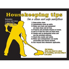 Accuform Safety Posters: Housekeeping Tips Laminated Poster, 22" x 17"