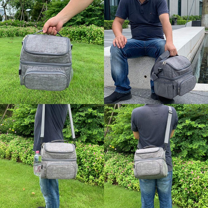 FlowFly Double Layer Cooler Insulated Lunch Bag Adult Lunch Box