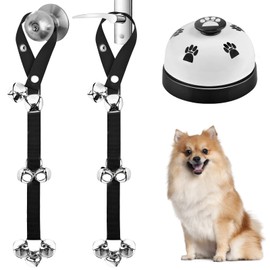 JIMEJV 3 Pack Dog Doorbells, Pet Training Bells for Go Outside Potty Training and Communication Device Large Loud Dog Bell Cat Puppy Interactive Toys Adjustable Strap Door Bell (Black & White)