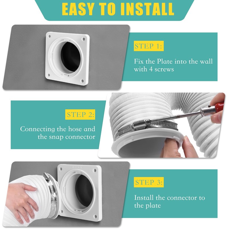 VIWINVELA Dryer Vent Wall Plate Quick Connector Snap to Vent