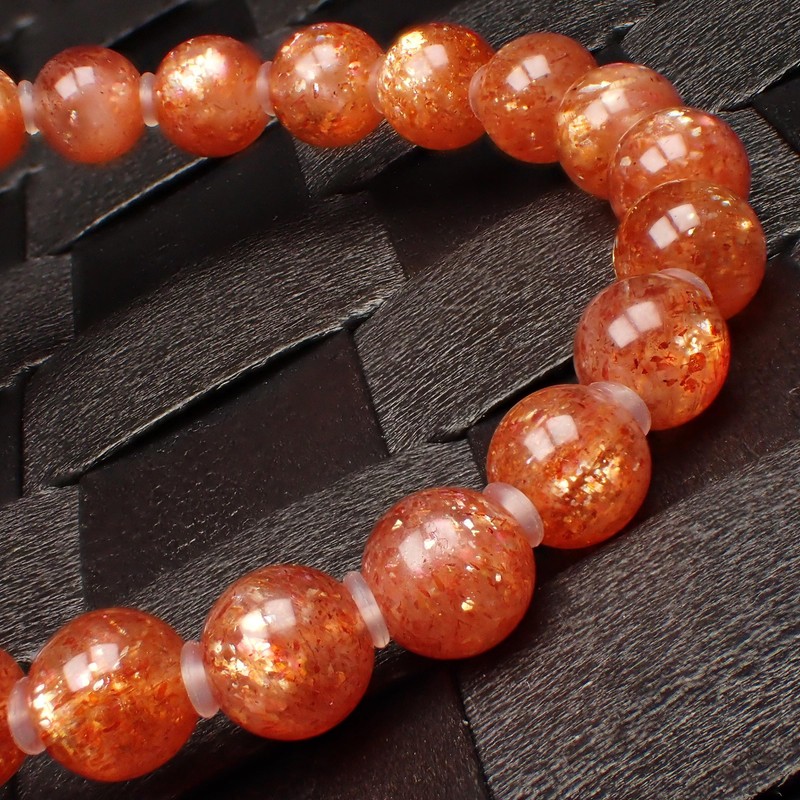 Happiness Stone Luxury Natural Stone Accessory Sunstone Power Stone Bracelet,