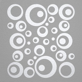 WANDfee® Wall Tattoo, Circles, Dots, 50 Stickers, Colour Choice For Children's Bedroom, Living Room, Hallway, Bathroom, Kitchen, Tile Stickers, white