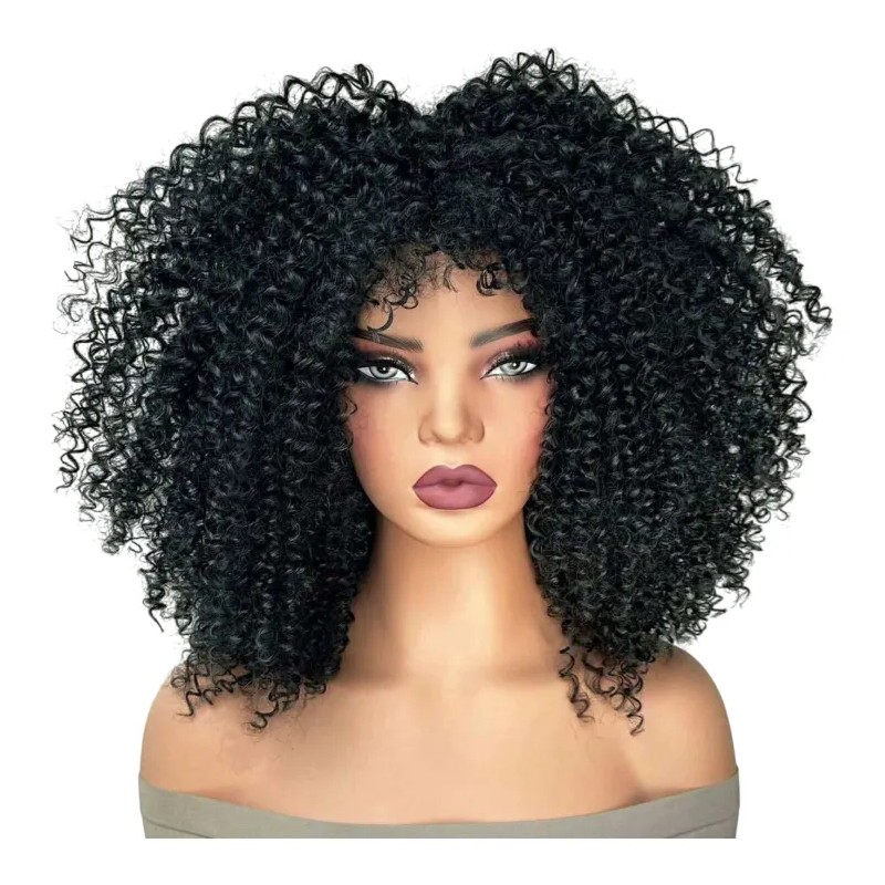 Peluca Afro Rizada Esponjosa, Larga, Fiesta Diaria / *qw