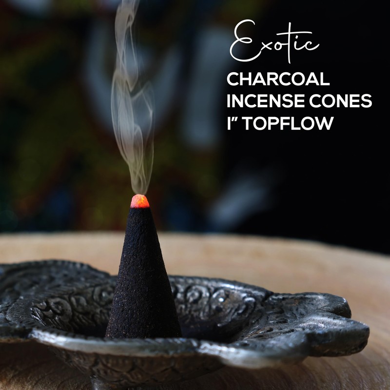 Red Rose Charcoal Incense Cones 1" TOPFLOW - 100 Pack