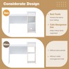 Tangkula White Desk with Drawer, Modern Computer Desk with Adjustable