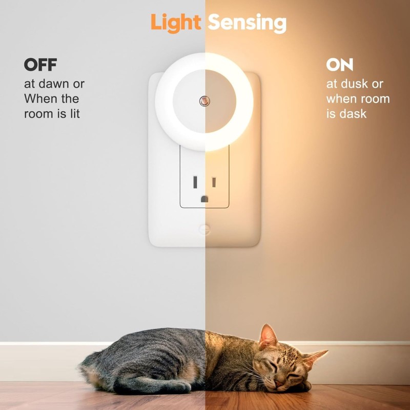 genkigold 2Pcs Plug-in Night Light with Dusk to Dawn Sensor