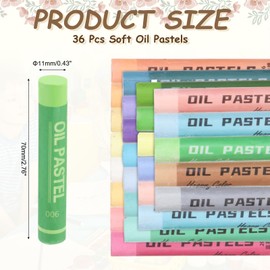 MECCANIXITY Soft Oil Pastels, Oil Pastel Crayons Vibrant Color Blendable Art Supplies for Painting Drawing Blending Painting Artists Beginners Professional(Grass Green, Pack of 36)