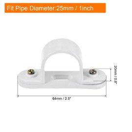 MECCANIXITY PVC Conduit Saddle Pipe Clip 25mm Securing for Conduit Hose with Base Pack of 10
