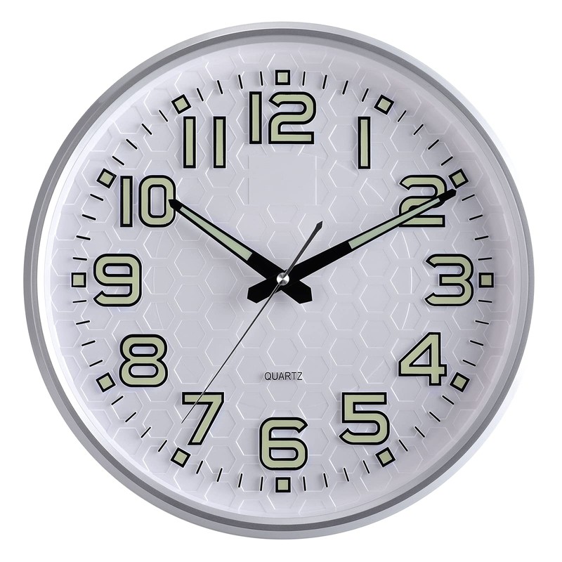 Plumeet Night Light Wall Clock 13'' Bedroom Wall Clocks with