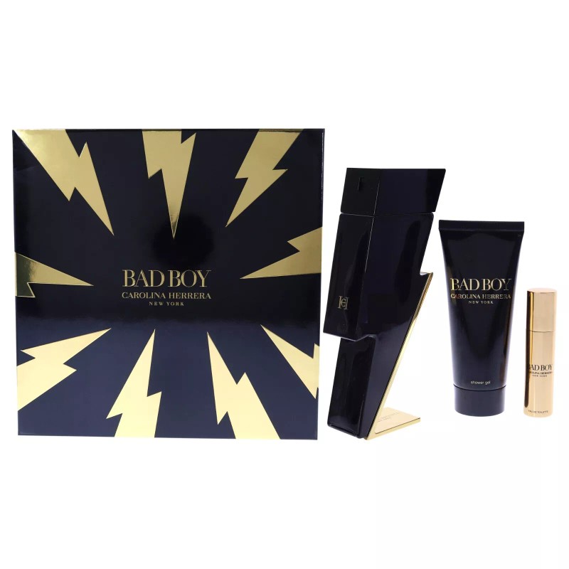 CAROLINA HERRERA BAD BOY 3PC GIFT SET - 3.4OZ EDT