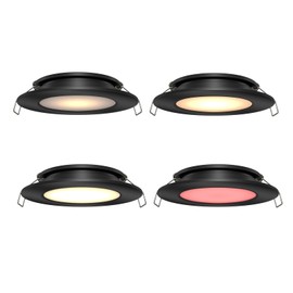 camperxlite RV 3” Recessed Puck Light, 12V Bi-Color LED Downlight for Boat Camper Van Trailer Motorhome, 3W CRI90+ Dual Color (Black 3000K)