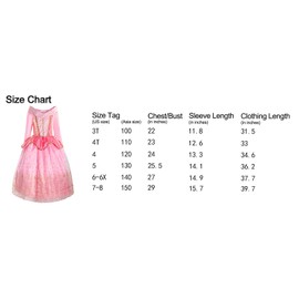 ReliBeauty Little Girls Princess Dress up Costume with Accessories, 4 (120), Pink