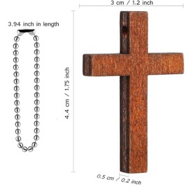 Hufopik Mini Wood Cross Wooden Cross Pendant Hanging Ornament for Men, Women DIY Necklace Bracelet Earring Jewelry Craft Making（20 Crosses+20 Chains）