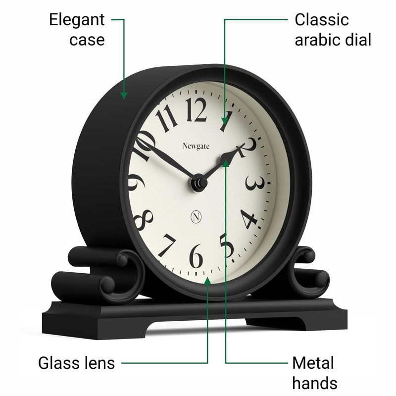 NEWGATE Clocks® Divisadero mantel clock | Traditional double scroll design