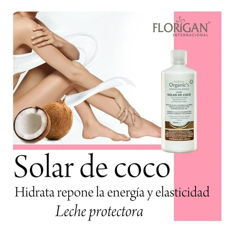 Crema Solar De Coco Con Tepezcohuite 1lt Florigan N/a