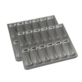 2 x CrazyGadget® 12 Cup Éclair Tin Non Stick Baking Tray Home Bakeware 31 x 26 x 1.5cm Non Stick Tray for Éclairs and Small Cream Filled Sponge Desserts