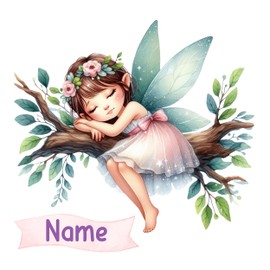 GRAZDesign Süßes Wandtattoo Fee mit Name personalisiert Kinderzimmer Mädchen, Feen Welt Wandaufkleber - 31x30cm