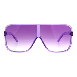 Womens Super Oversized Fashion Sunglasses Flat Top Square Translucent Purple