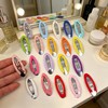 20 Pcs Metal Snap Barrettes, Oval Tortoise & Color Non