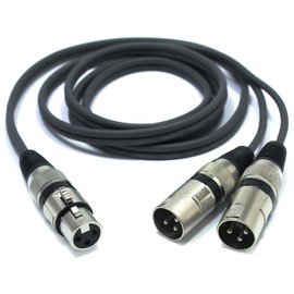 VITALCO XLR Splitter 0.5 m Audio Adapter XLR Female to 2x XLR Male 3-Pin Splitter Cable Y Cable Tailer Female to Dual Male