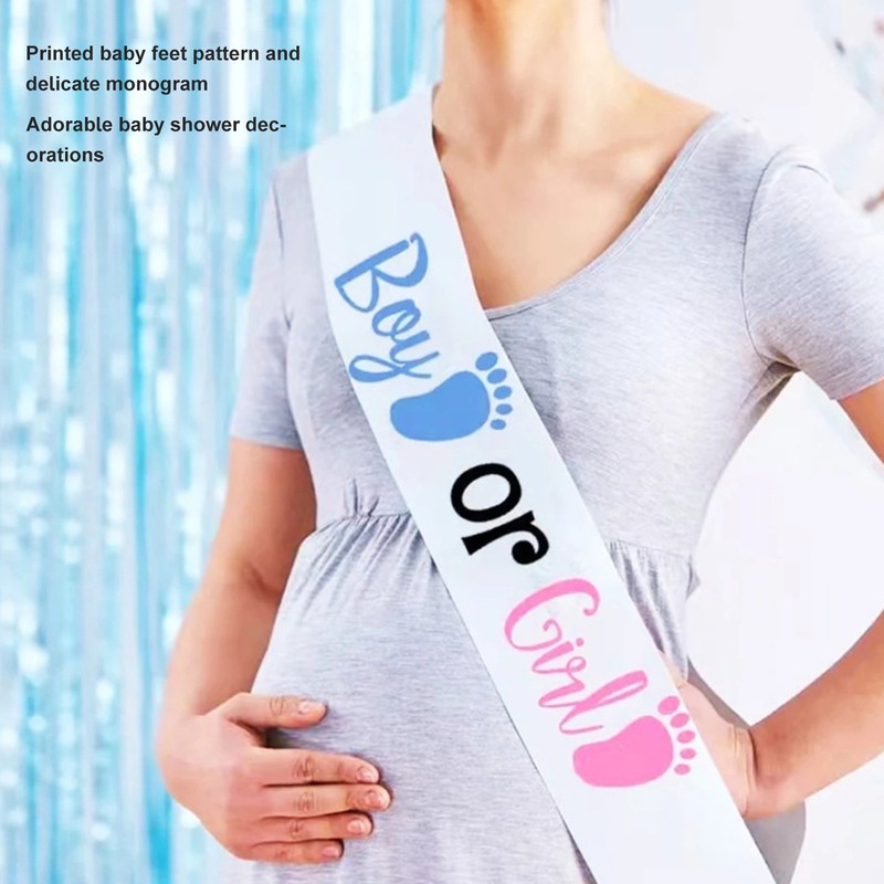 Boy Girl Gender Headband Decoration Sash Maternity Gender Sash Belt