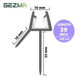 GEZMR 2-Pack Frameless Shower Door Bottom Seal (3/8'' X 39'') Clear Glass Shower Door Seal Strip Shower Door Sweep can Covers up to 23mm Gap - Stop Shower Leaks