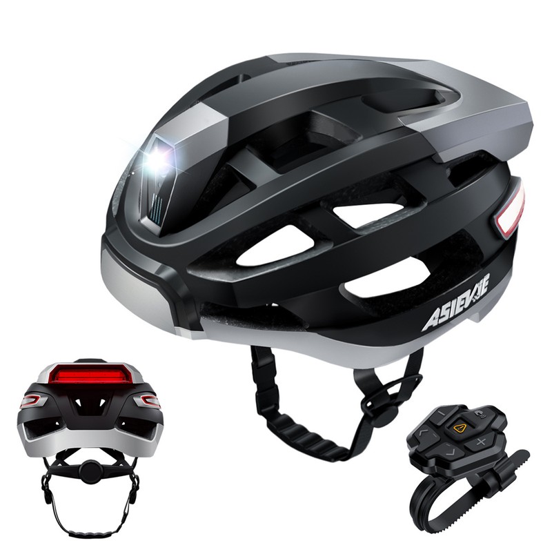 Bike Smart Cycle Helmet with Headlight Tail Light SOS Emergency